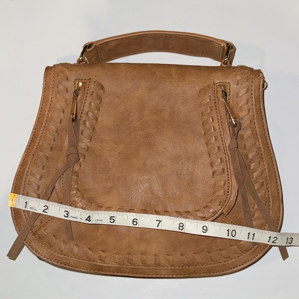 Urban Expressions Lrg Khloe Satchel Crossbody Braided Vegan Leather Western Boho - Picture 10 of 14